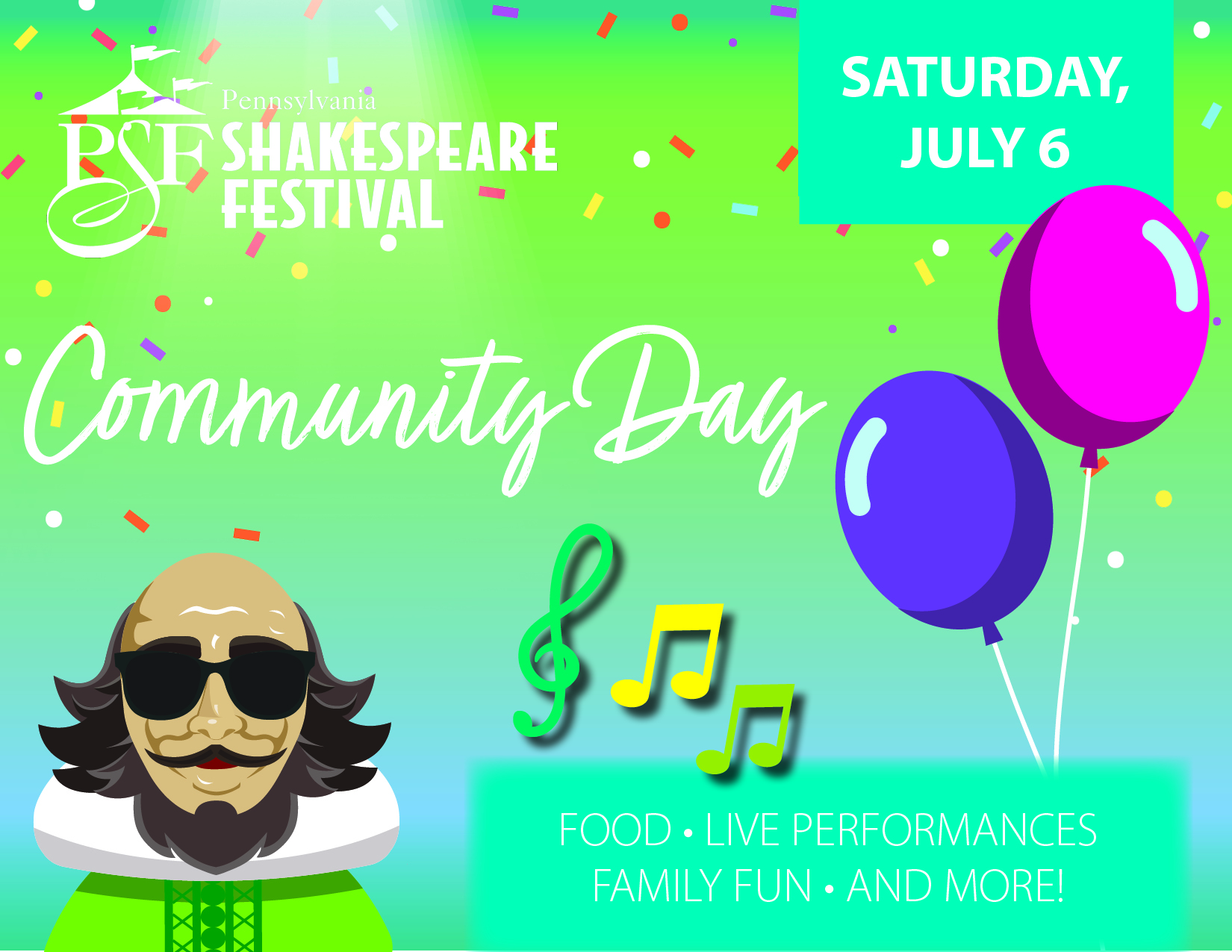 Community Day, July 6 Pennsylvania Shakespeare Festival